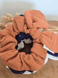 Chouchou nœud en gaze de coton femme Mellinette
