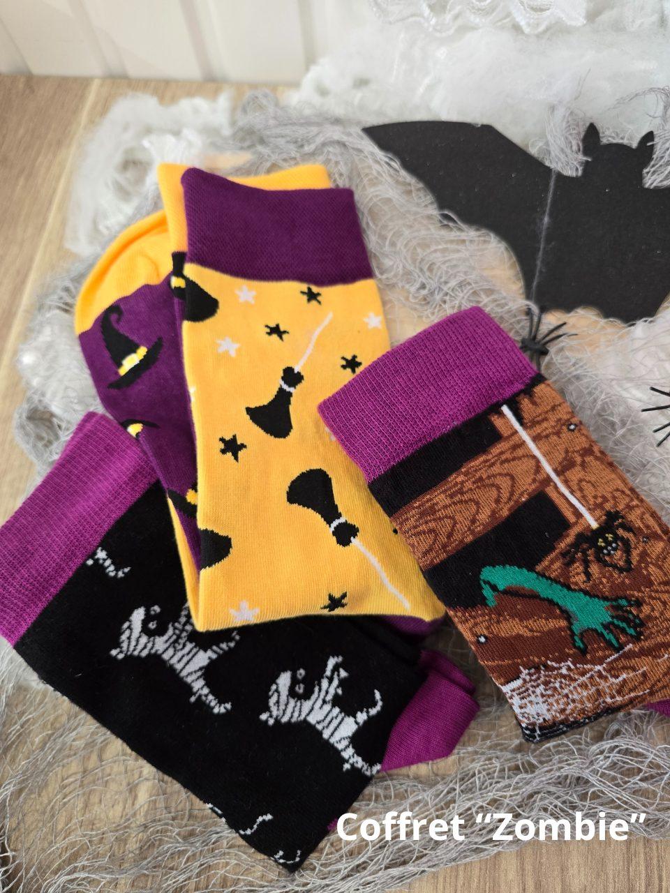 Coffret 3 paires de chaussettes Halloween femme – Taille unique 36-40