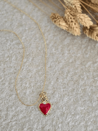 Collier cœur ex-voto rouge plaqué or – Love By MD
