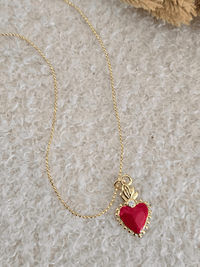 Collier cœur ex-voto rouge plaqué or – Love By MD