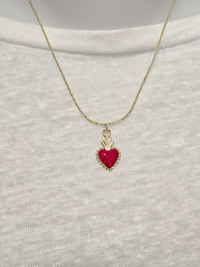 Collier cœur ex-voto rouge plaqué or – Love By MD