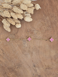 Collier fleurs en émail coloré en acier inoxydable doré