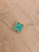 Collier fleurs en émail coloré en acier inoxydable doré