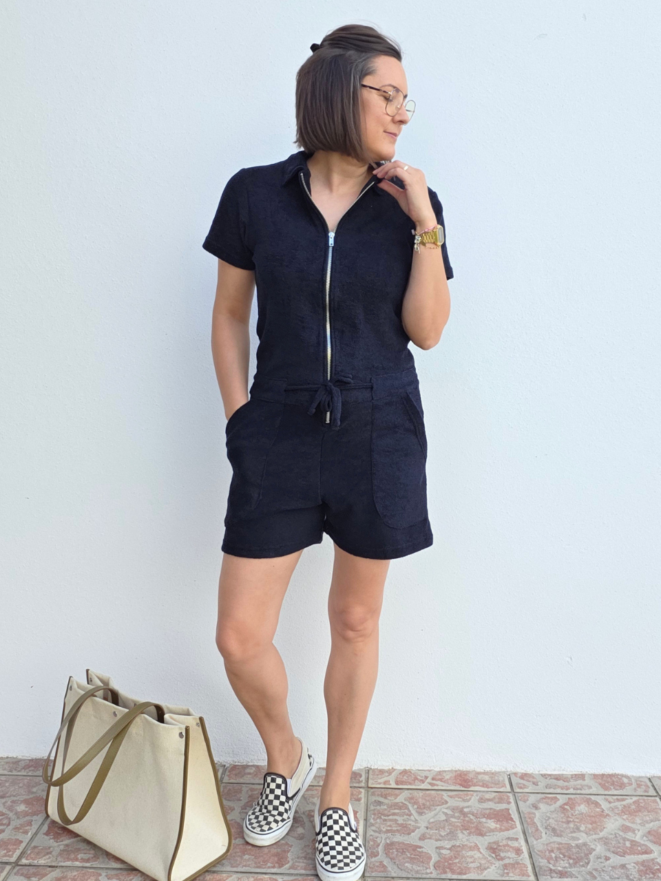 Combinaison short éponge noire Love By MD