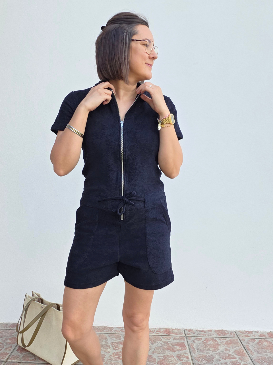 Combinaison short éponge noire Love By MD