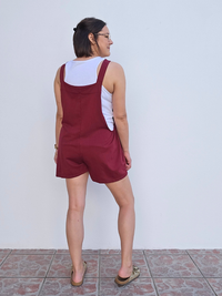 Salopette short avec débardeur inclus – vert d'eau ou bordeaux