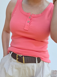 Débardeur en coton à boutons – Différents coloris – Taille unique 36 à 40