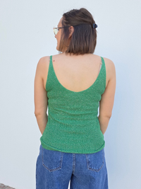Débardeur lurex femme vert