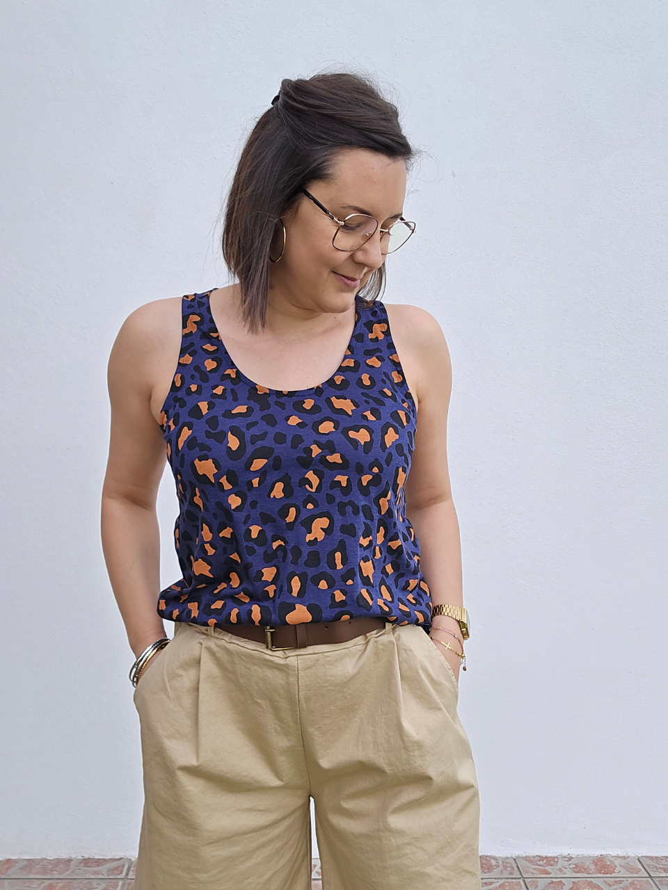 Débardeur léopard Love By MD – Kaki & Marine