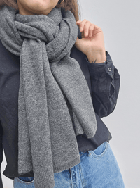 Écharpe 100 % laine beige ou grise