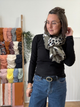 Écharpe femme cœur léopard en viscose et laine – Marron ou kaki