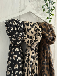 Echarpe léopard femme en viscose et laine – 3 coloris