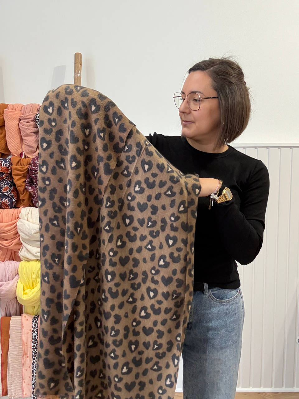 Echarpe léopard femme en viscose et laine – 3 coloris