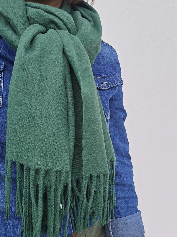 Echarpe verte uni Viscose