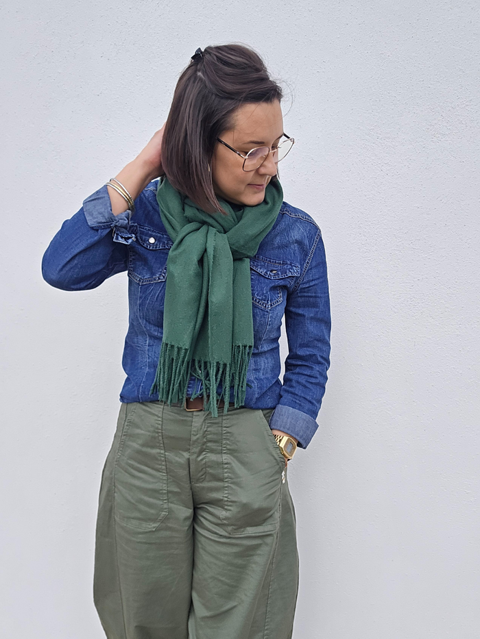 Echarpe verte uni Viscose