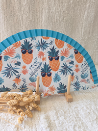 Éventail imprimé fruit et léopard – 10 modèles colorés