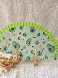 Éventail imprimé fruit et léopard – 10 modèles colorés