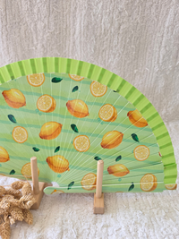 Éventail imprimé fruit et léopard – 10 modèles colorés