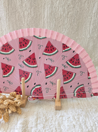 Éventail imprimé fruit et léopard – 10 modèles colorés