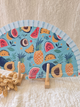 Éventail imprimé fruit et léopard – 10 modèles colorés