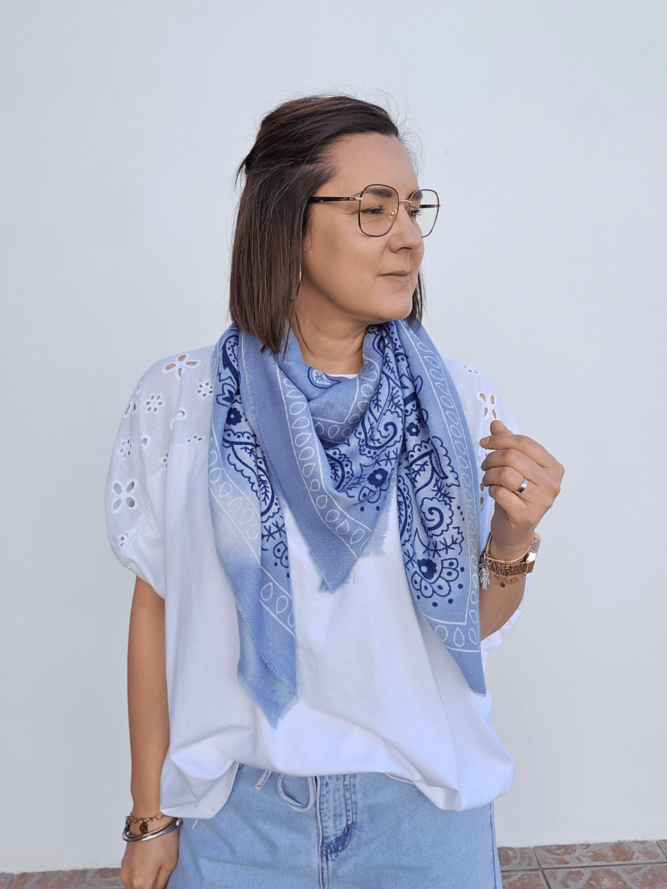 Foulard bandana femme – carré 115×115 cm