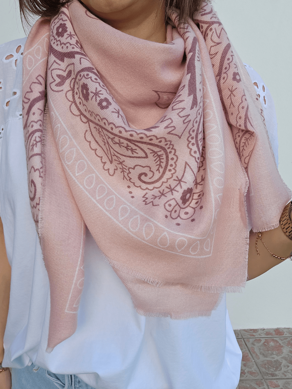 Foulard bandana femme – carré 115×115 cm