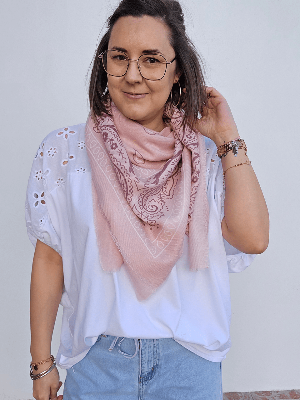 Foulard bandana femme – carré 115×115 cm