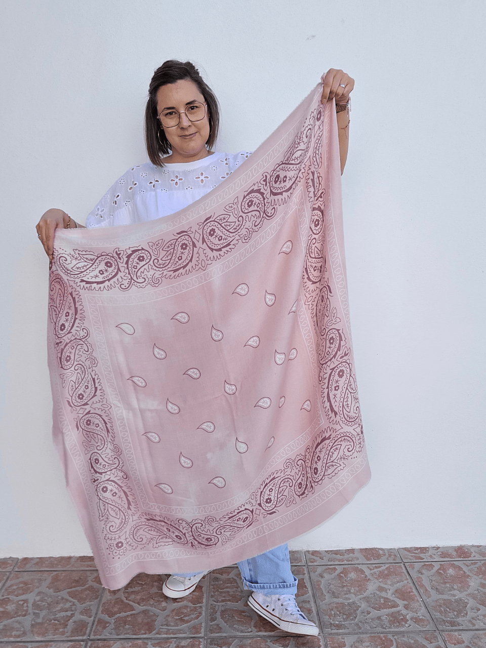 Foulard bandana femme – carré 115×115 cm