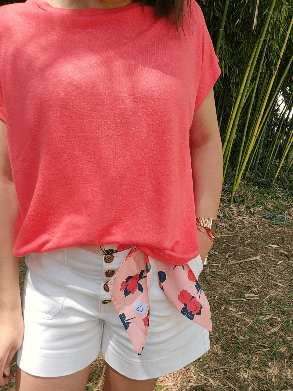 Tee-shirt femme 100% lin corail – Love by MD