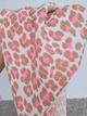 Foulard triangle léopard en gaze de coton – Rose ou camel/rose