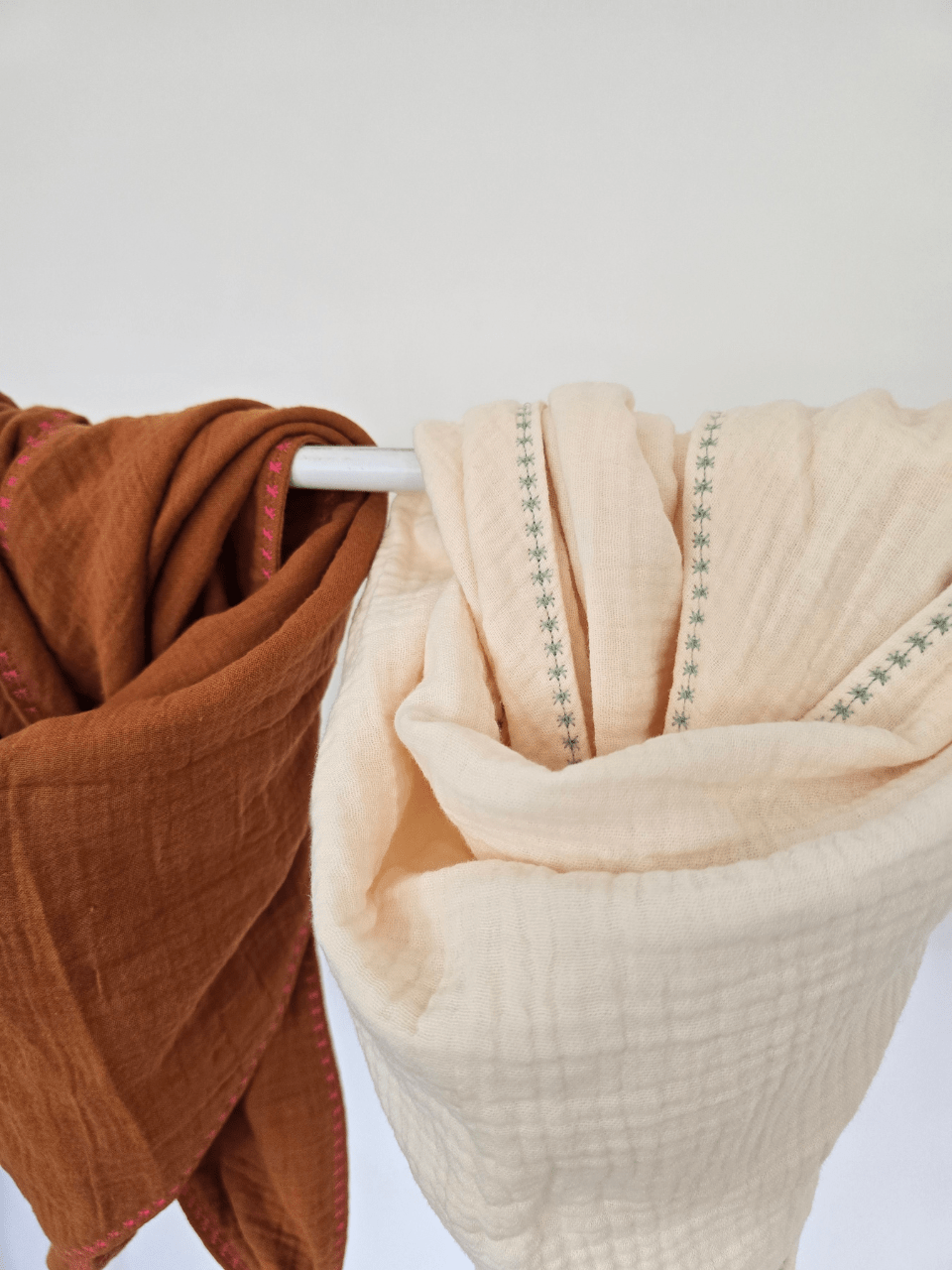 Foulard triangle doublé gaze de coton – Mellinette