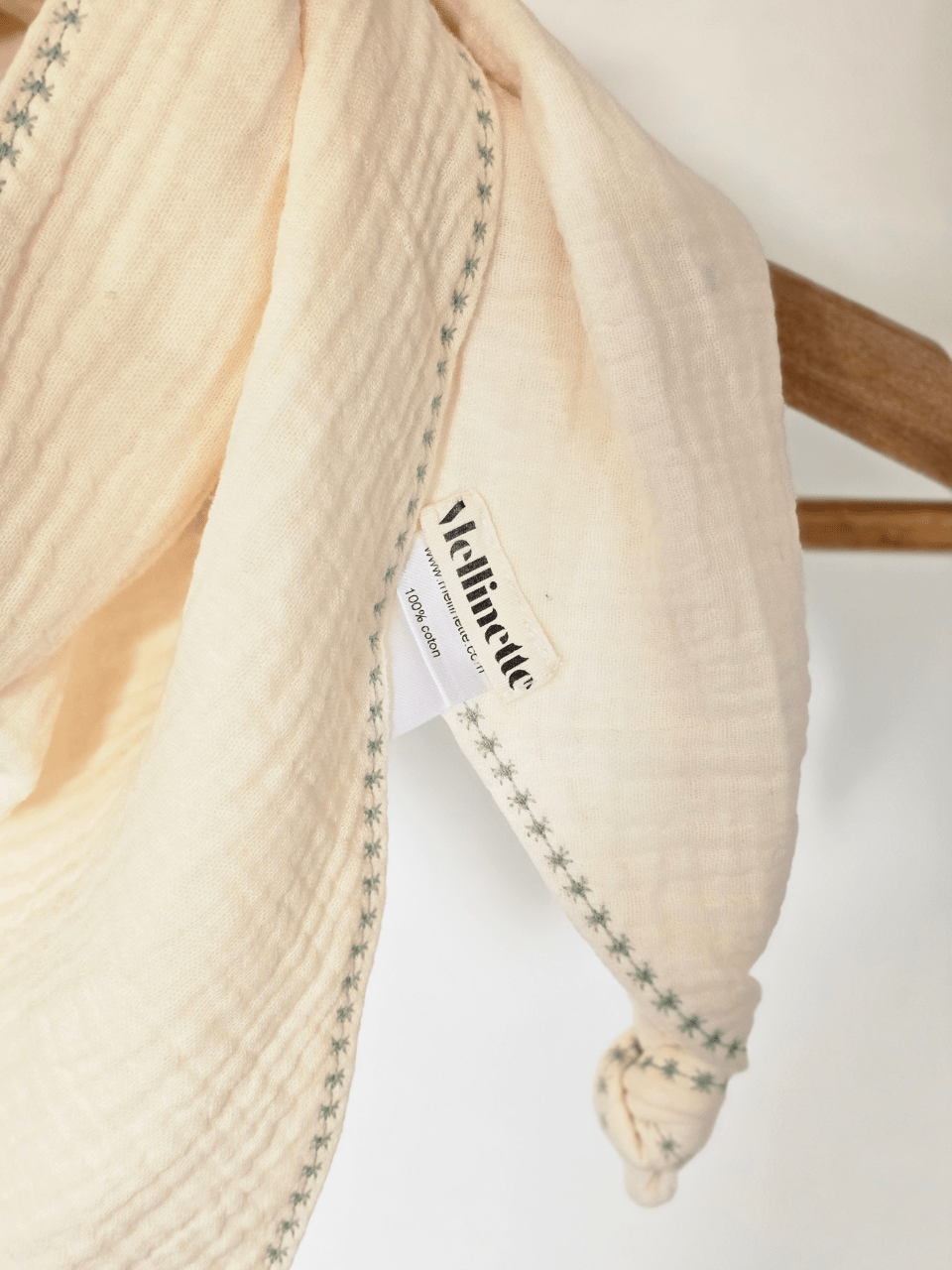 Foulard triangle doublé gaze de coton – Mellinette
