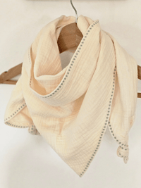 Foulard triangle doublé gaze de coton – Mellinette