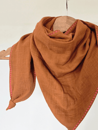 Foulard triangle doublé gaze de coton – Mellinette