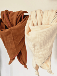 Foulard triangle doublé gaze de coton – Mellinette