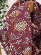 Foulard carré fleuri en coton Mellinette – Marine ou prune