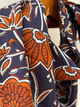 Foulard carré fleuri en coton Mellinette – Marine ou prune
