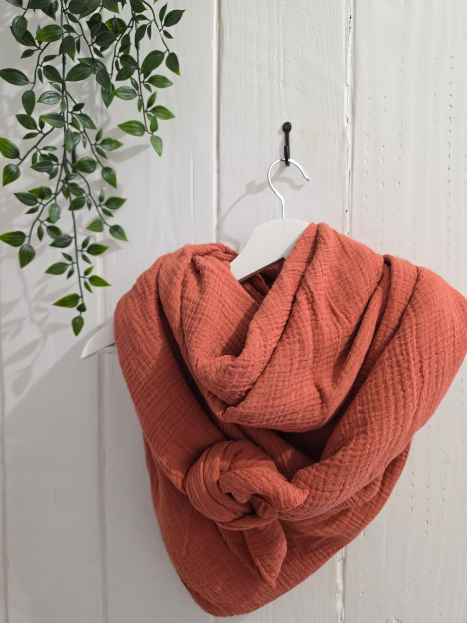 Foulard gaze de coton Terracotta 