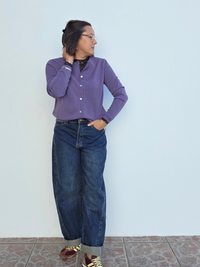 Look femme gilet violet 