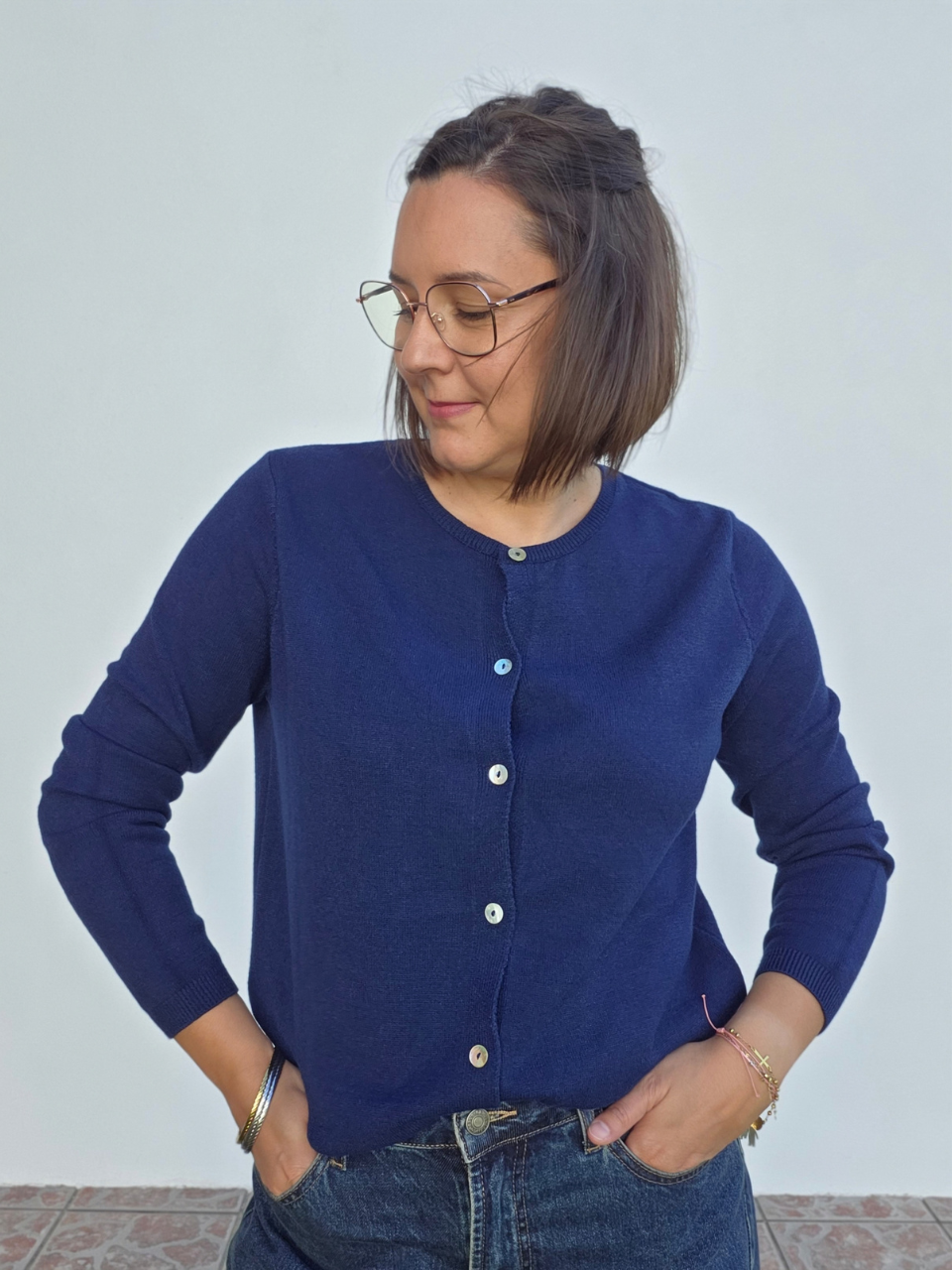 Gilet marine femme