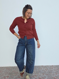 Look avec gilet terracotta femme automne