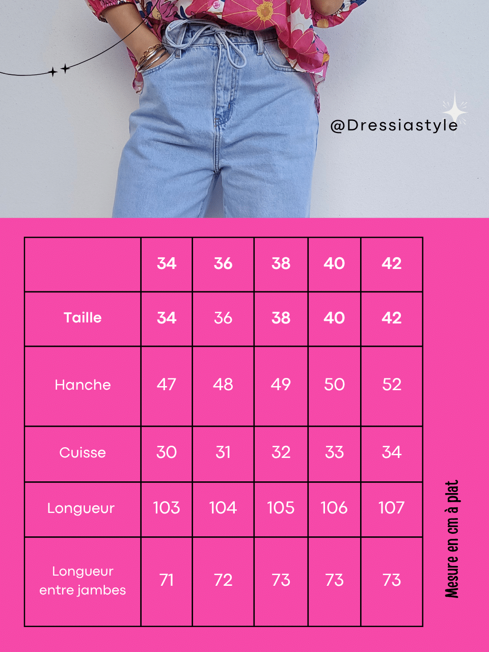 Jean large taille haute bleu clair – denim souple – Oraije