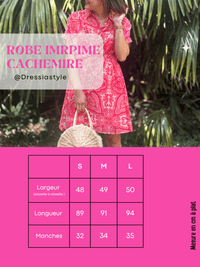 Robe fluide été imprimé cachemire fuchsia