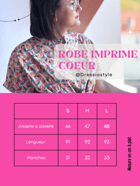 Robe courte colorée imprimé cœur
