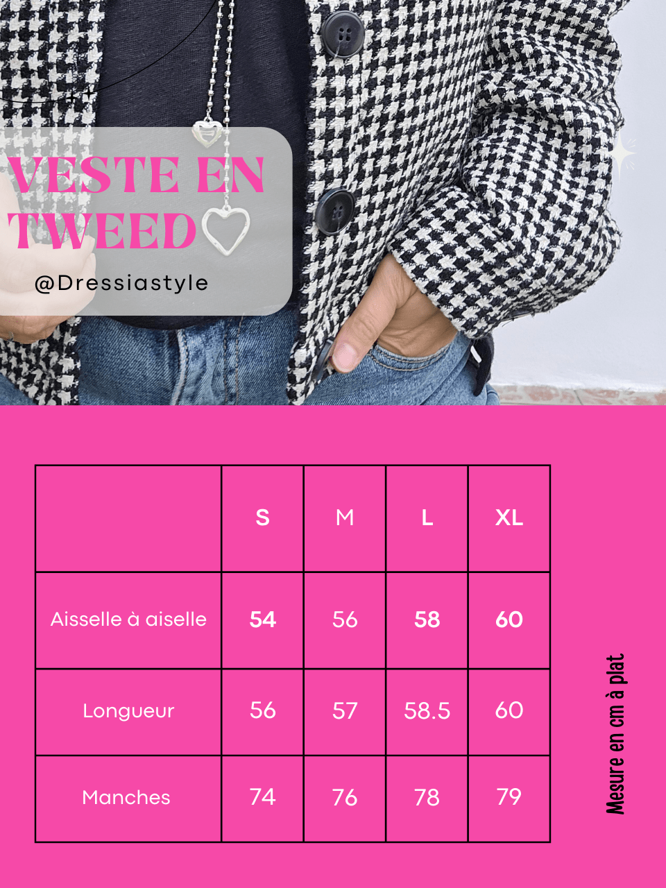 Veste bomber en tweed