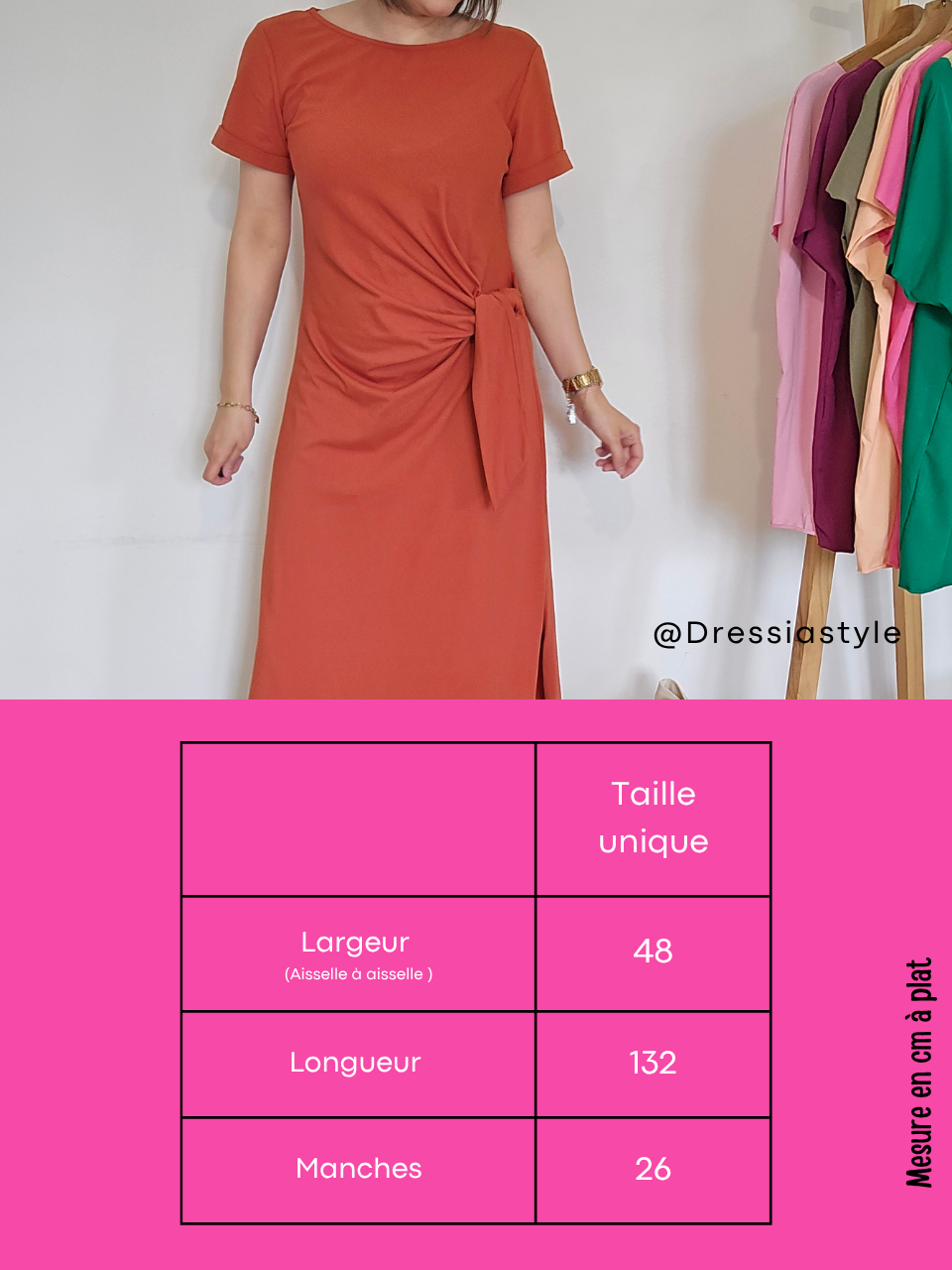 Robe longue nœud sur le côté – Inspiration Sézane - Plusieurs coloris