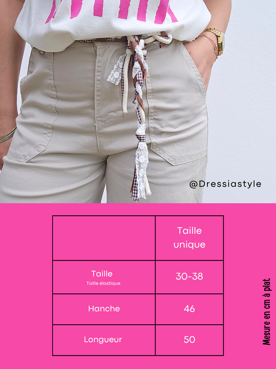 Short en coton stretch avec ceinture tressée