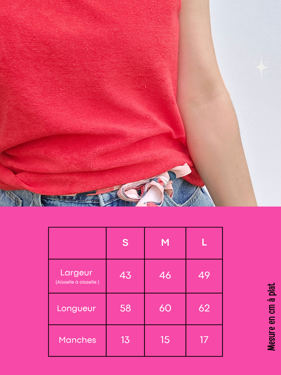 Tee-shirt éponge rouge cerise – Love By MD