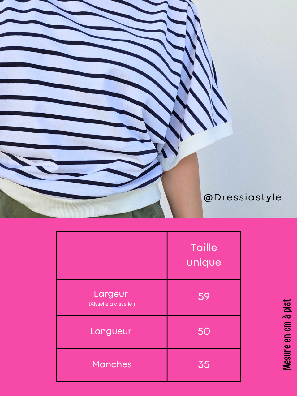 Top marinière court femme col bateau