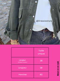 Veste bomber femme kaki en denim oversize